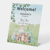 ティーペと小さな足指ベビーシャワー歓迎サイン 台座サイン (正面)