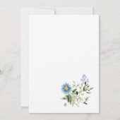 ティーボホガーデンベビーシャワーのための埃っぽいブルータイム サンキューカード (裏面)