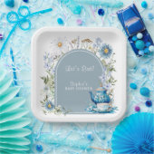 ティーボホガーデンベビーシャワーのための埃っぽいブルータイム ペーパープレート (パーティー)