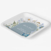 ティーボホガーデンベビーシャワーのための埃っぽいブルータイム ペーパープレート (傾斜あり)