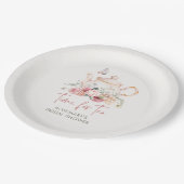 ティーボーホーフローラティーポットブライダルシャワー ペーパープレート (アングル)