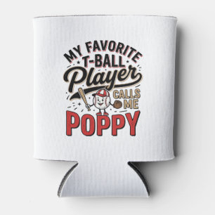 ティーボールポピー ビンテージ風 彫刻Tシャツ デザイン_1 缶クーラー