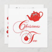 ティーポエレガントットクリスマスティーパーティの招待状 招待状 (正面/裏面)
