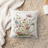 ティーポエレガントット春の花蝶 クッション (ブランケット)