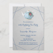 ティーポエレガントット誕生日ティーパーティー 招待状 (正面)