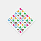 ティーポカラフルット模様 スタンダードカクテルナプキン (角)