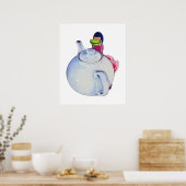 ティーポスター付き少女 ポスター (キッチン)