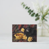 ティーポットおよびカーネーションATCの杏子のタルト 名刺 (スタンド正面)