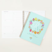 ティーポットとカップモノグラムパステルブルー プランナー手帳 (ディスプレー)