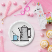 ティーポットとカップ ペーパープレート (パーティー)