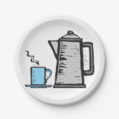 ティーポットとカップ ペーパープレート (正面)