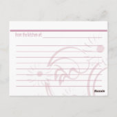 ティーポットとデイジーレシピカード ポストカード (裏面)