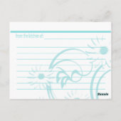 ティーポットとデイジーレシピカード ポストカード (裏面)