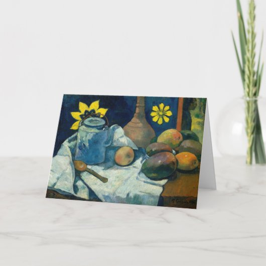 ティーポットとフルーツを使った静物体験 | ポール・ゴーギン カード (正面)