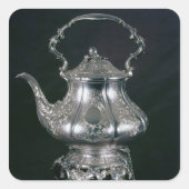 ティーポットとランプスタンドとバーナー付きケトル スクエアシール (正面)