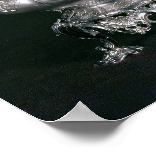 ティーポットとランプスタンドとバーナー付きケトル ポスター (角)