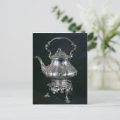 ティーポットとランプスタンドとバーナー付きケトル ポストカード (スタンド正面)