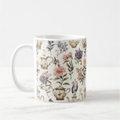 ティーポットと庭の花 – パタ魅力的ーン コーヒーマグカップ (左)