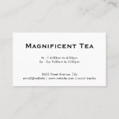 ティーポットと紅茶離れの背景 名刺 (裏面)