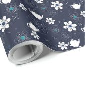 ティーポットと花 ラッピングペーパー (ロールコーナー)