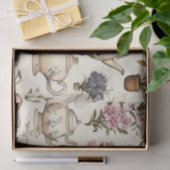 ティーポットと花 薄葉紙 (ギフト)