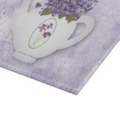 ティーポットに入ったスミレ カッティングボード (角)