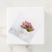 ティーポットに咲くピンクのバラ結婚の花 フェイバータグ (インサイチュ)