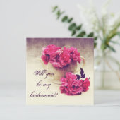 ティーポットのバラ-私の新婦付添人です 招待状 (スタンド正面)