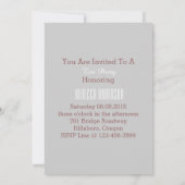 ティーポットのパリエッフェル塔のヴィンテージのお茶会 招待状 (裏面)