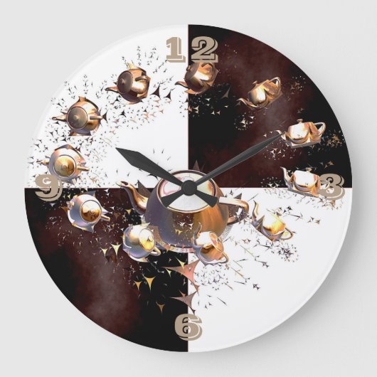 ティーポットのパーティー ラージ壁時計 (正面)