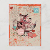 ティーポットのファンタジーのグランジな披露宴カード エンクロージャーカード (裏面)