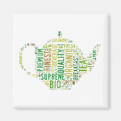 ティーポットの文字デザインカスタマイズ可能な背景 マグネット (正面)