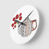 ティーポットの時計 ラウンド壁時計 (傾斜)