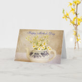 ティーポットの母の日のカードのデイジー カード (黄色い花)