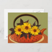 ティーポットの花束 ポストカード (正面/裏面)