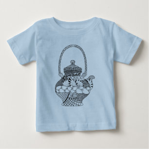 ティーポットの落書き ベビーTシャツ