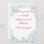 ティーポットの雪を注ぐティーカップクリスマス シーズンカード (裏面)