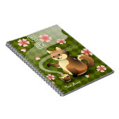 ティーポットのKitsuneの日本のなキツネのパーソナライズな日記 ノートブック (右側)