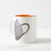 ティーポットアートイラストレーションキッチンアート ツートーンマグカップ (正面左)