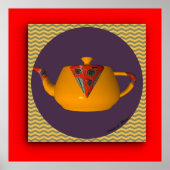 ティーポットアートキッチンレストランカフェティータイム ポスター (正面)