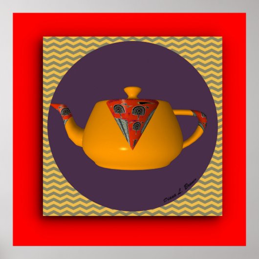 ティーポットアートキッチンレストランカフェティータイム ポスター (正面)