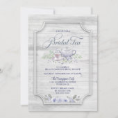 ティーポットウッドブライダルティーブライダルシャワー 招待状 (正面)
