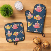 ティーポットオーヴェンミッツ 鍋つかみ&鍋敷きセット (トップダウン)