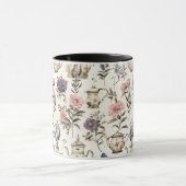ティーポットガーデンフラワーパターン マグカップ (中央)