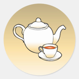 ティーポットクラシックラウンドステッカー ラウンドシール
