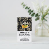 ティーポットグリーンリーフ | ハーブ植物背景 名刺 (スタンド正面)