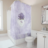 ティーポットシャワーカーテンにスミレ シャワーカーテン (インサイチュ)