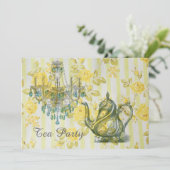 ティーポットシャンデリアヴィンテージ茶パーティー 招待状 (スタンド正面)