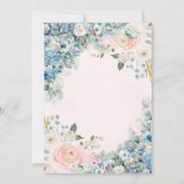 ティーポットティーカップ花ベビーシャワー 招待状 (裏面)