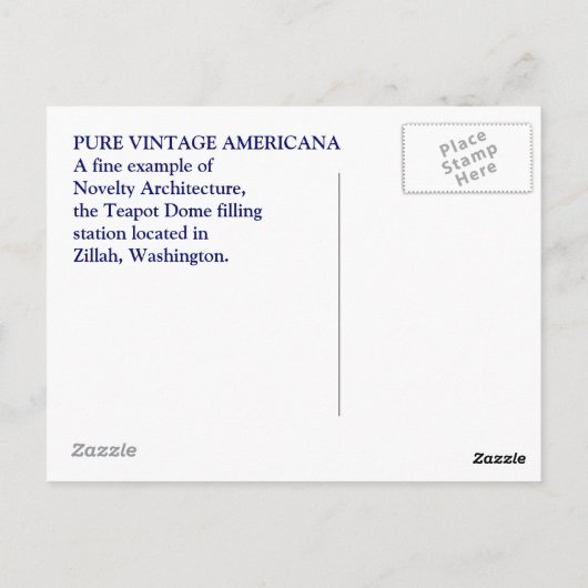 ティーポットドームノベルティ建築はがきズッラー ポストカード (裏面)